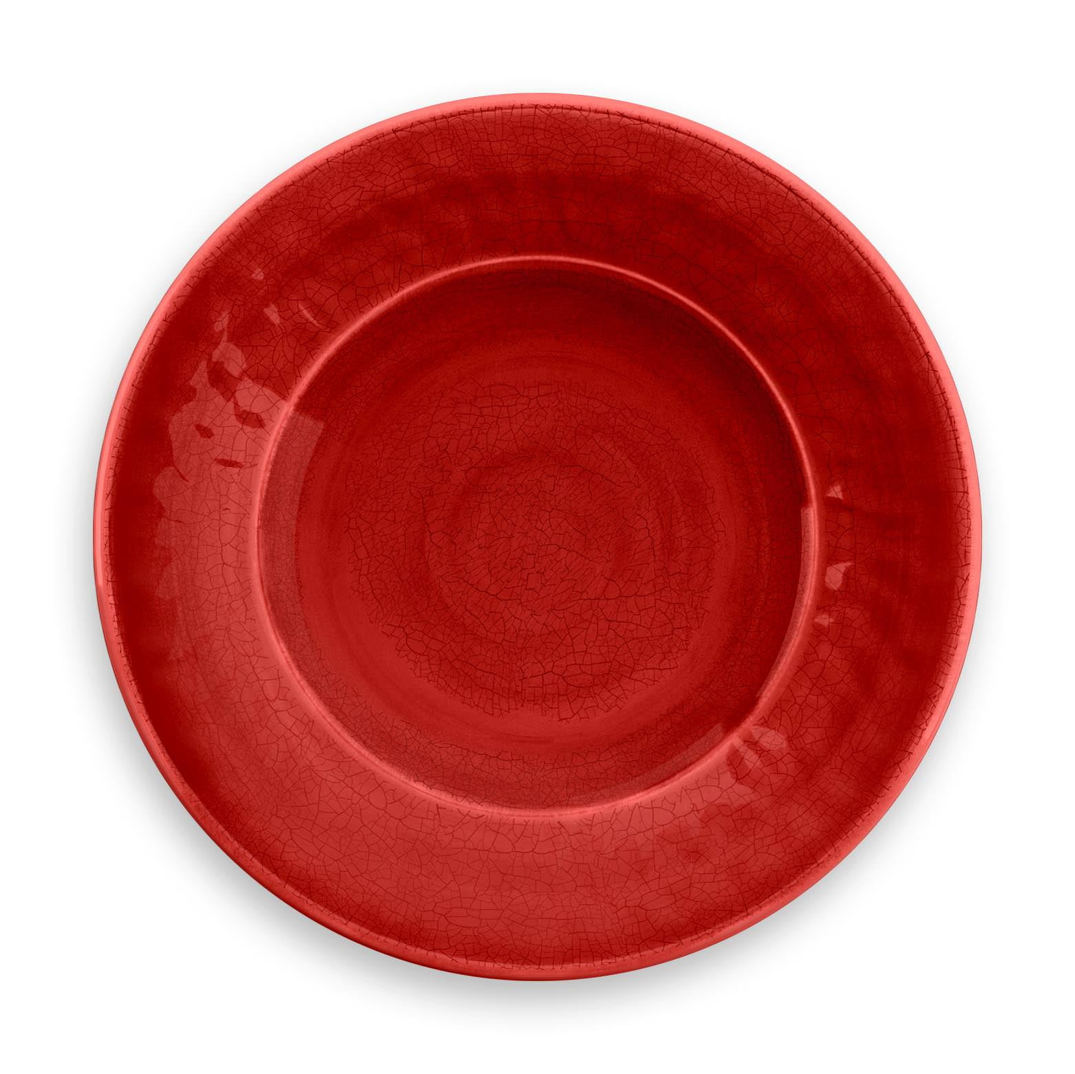 LIFE HAPPENS MELAMINE CRACKLE GLAZE RED SALAD PLATE 4 PACK