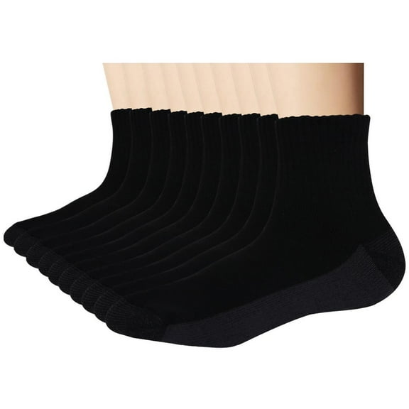 EnerWear 6P Pack Men's Cotton Moisture Wicking Cushion Low Cut Socks (10-13/Shoe: 6-12, Black/Grey Sole)
