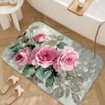 thumbnail image 3 of 1pc Pink Roses Absorbent Non-Slip Bathroom Thickened Flannel Rug Decor,Soft,Quick Drying,Suitable For Indoor/outdoor Use,Bathrooms,Bedrooms,Kitchens,Terrace,Laundry Rooms,16"x24", 3 of 9