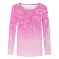 thumbnail image 4 of cfhntfmh Lounge Tops for Women Trendy Sparkly Sequins Crewneck Dressy Blouses Long Sleeve Tunic Fall Party Pullover Shirts, 4 of 4