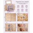 thumbnail image 5 of Enogets Large Jewelry Box for Women with Mirror, 5-Layer 4-Drawer Organizer for Rings, Earrings & Necklaces, Dusty Purple, 5 of 11