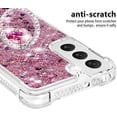 thumbnail image 4 of Glitter Clear Sparkly Bling Case for Samsung Galaxy S23+ Plus (Not S23) for Women, Flowing Liquid Quicksand Cover with Diamond Ring Holder Case for Samsung Galaxy S23 Plus   Rose Gold, 4 of 7