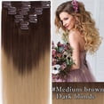 thumbnail image 3 of SEGO Clip in Hair Extensions 100% Real Remy Human Hair Full Head Straight Balayage Hair 8-24 inch, 3 of 10