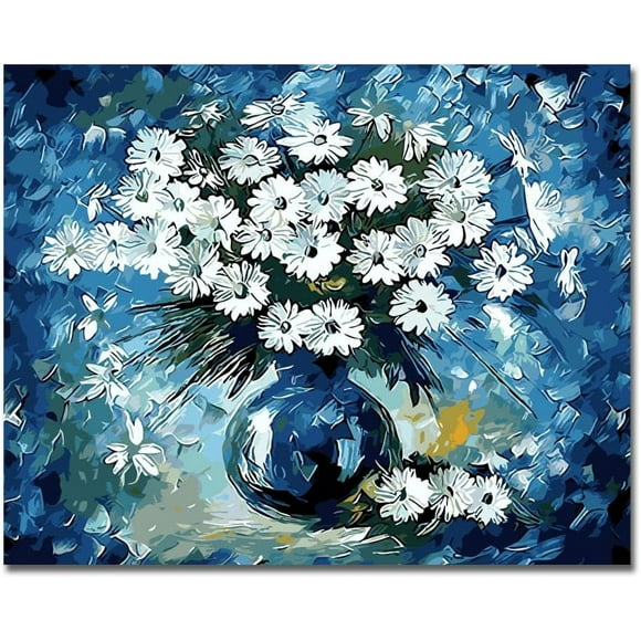 Évasion Artistique, Trousse de Toiles à Peindre par Numéros pour Adultes et Enfants, Ensemble de Peinture Florale DIY, Ensembles de Peinture Acrylique pour Déco Murale à la Maison, Aucun Mélange Requis, Libérant la Pression par l'Expression Créative