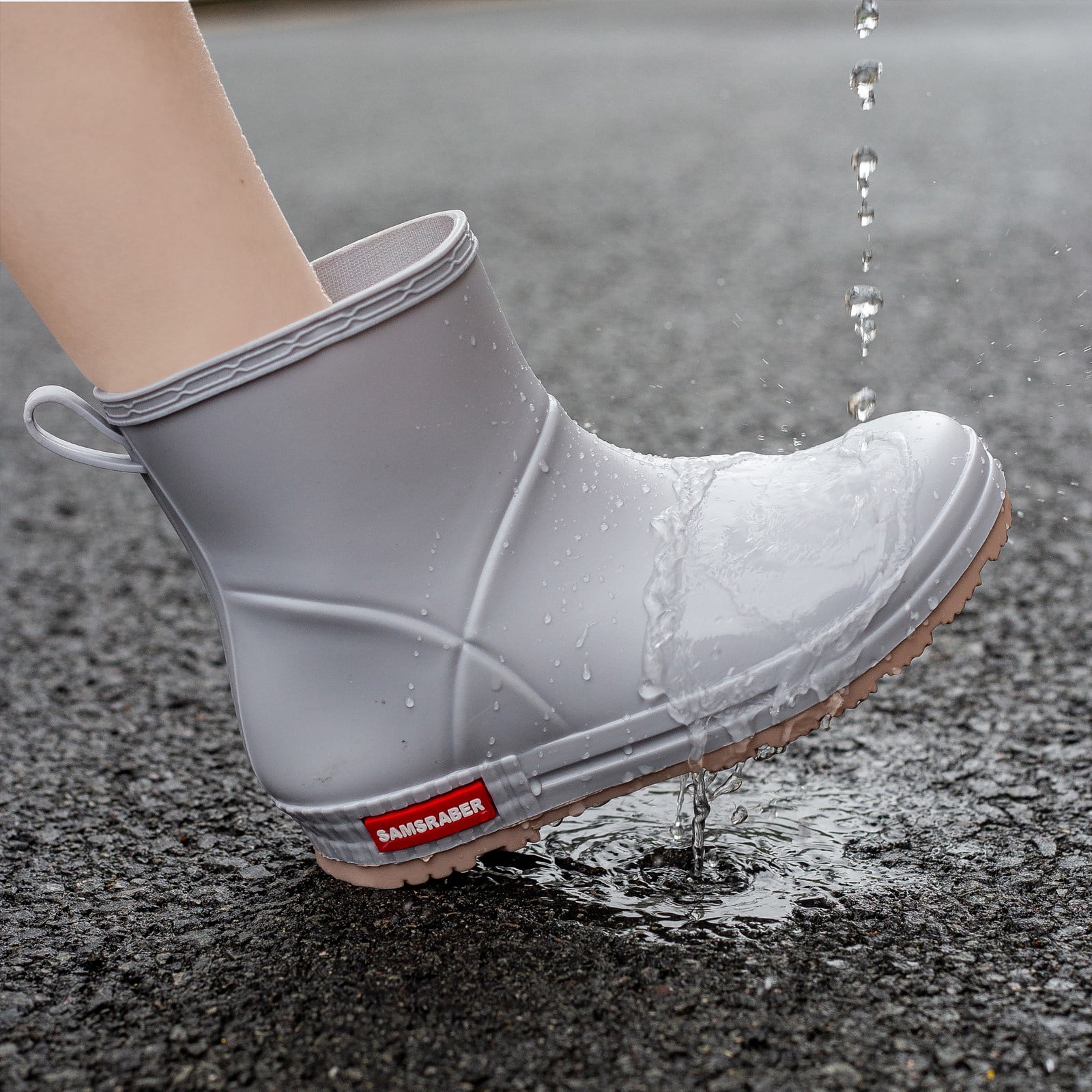 Lcamaw Rain Boots for Women & Men, Lightweight Waterproof Short Rubber Boots, Anti-Slip Mud Garden Boots Chelsea Ankle Rain Boots with Comfortable Insoles for Outdoor Work