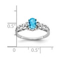 thumbnail image 2 of Primal Gold 14 Karat White Gold 6x4mm Oval Blue Topaz and Diamond Ring, 2 of 3