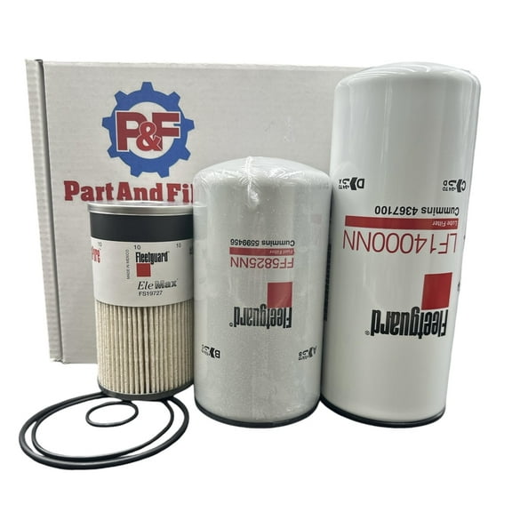 P&F Oil Change Filter Kit LF14000NN - FF5825NN - FS19727 For Cummins ISX15