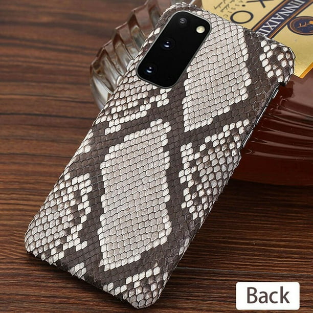 Funda de cuero Natural para teléfono móvil Samsung, carcasa de piel de pitón para Samsung Galaxy S21, S22, Ultra S21FE, S10E, S9, s8plo, Note 20, ultra 8, 9, 10Plus, A50, A70, A51 qym unisex