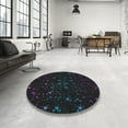 thumbnail image 3 of Ahgly Company Indoor Round Patterned Black Novelty Area Rugs, 3' Round, 3 of 6