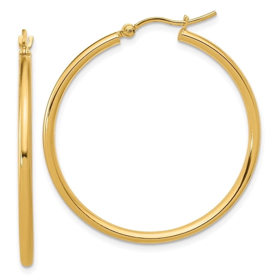 Auriga 14K Yellow Gold 2mm Hoop Earrings for Women