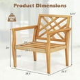thumbnail image 2 of GVN Outdoor Kitchen Chair, Dinner Chairs,Teak Wood Slatted Patio Chair Armchair with Cozy Backrest and Armrests, 2 of 9