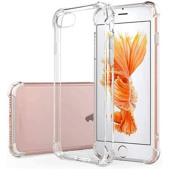 Hually Case for iPhone 7, iPhone 8 Case, iPhone SE 2022 Case, iPhone SE 2020 Case,Crystal Clear Shock-Absorption Protective Cover,Transparent TPU Anti-Scratch Case for iPhone 7/8/SE 2nd&3rd 4.7"