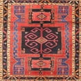 thumbnail image 1 of Ahgly Company Indoor Square Traditional Orange Salmon Pink Persian Area Rugs, 7' Square, 1 of 6