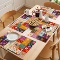 thumbnail image 5 of Vintage Flowers Stitching Placemats Set of 1, Colorful Irregular Floral Art Non-Slip Place Mats Washable Table Mats for Kitchen Dining Table Decorations Indoor/Outdoor, 5 of 9