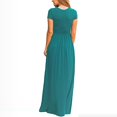 thumbnail image 4 of CHOK Robe Femme Liquidation Tendances Femme Décontractée Col Rond Été Manches Courtes Ample Poches Longue Robe Violette G D710, 4 of 6