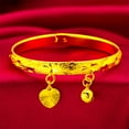 thumbnail image 5 of DESIGNICE Gold Plated Bell Heart Bracelet Children Boys Girls Baby Kids Jewelry, 5 of 7