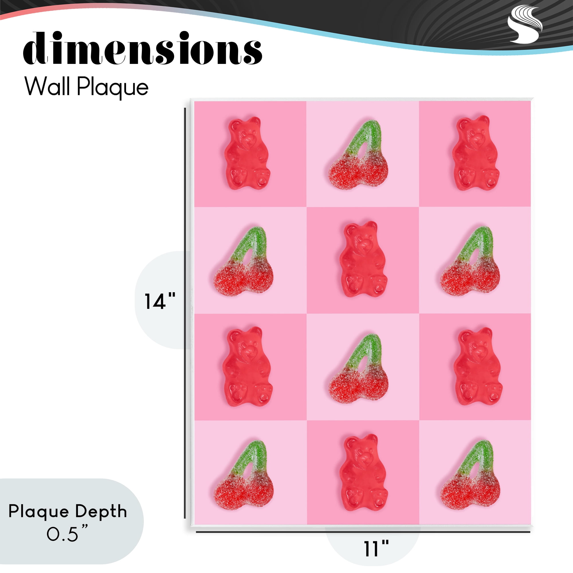 Stupell Industries Gummy Bears and Cherries Grid Wall Plaque Art, design by LISH Creative