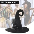 thumbnail image 3 of Sombrero de bruja de Halloween Sombrero de bruja de terciopelo puntiagudo con accesorios de disfraces de mujer de flores Tmvgtek 5ty9dq0pd7mg5pq2, 3 of 9