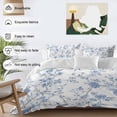 thumbnail image 3 of 3 Piece Blue White Spring Floral Duvet Cover Set Queen Size, Microfiber Comforter/Quilt Cover with Corner Ties and 2 Pillowcases, Summer Botanical Birds All Season Soft Bedding with Zipper Closure, 3 of 8
