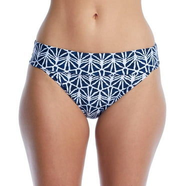 PROFILE BY GOTTEX Blue/White Nomad Banded Hipster Bikini Swim Bottom, US 6, NWOT