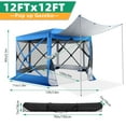 thumbnail image 5 of HOTEEL 12'x12' Pop Up Gazebo Screen Tent, Waterproof, UV Resistant, Camping Gazebo with Mosquito Nettings, Carrying Bag,Blue, 5 of 11