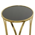 thumbnail image 4 of DecMode 16" x 23" Gold Metal Accent Table with Black Top, 1-Piece, 4 of 8