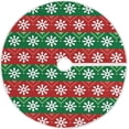 thumbnail image 1 of FMSHPON Christmas Snowflakes Geen Red Snow Xmas Christmas Tree Skirt Stand Mat for Holiday Party Decoration Indoor Outdoor 36 inches, 1 of 6