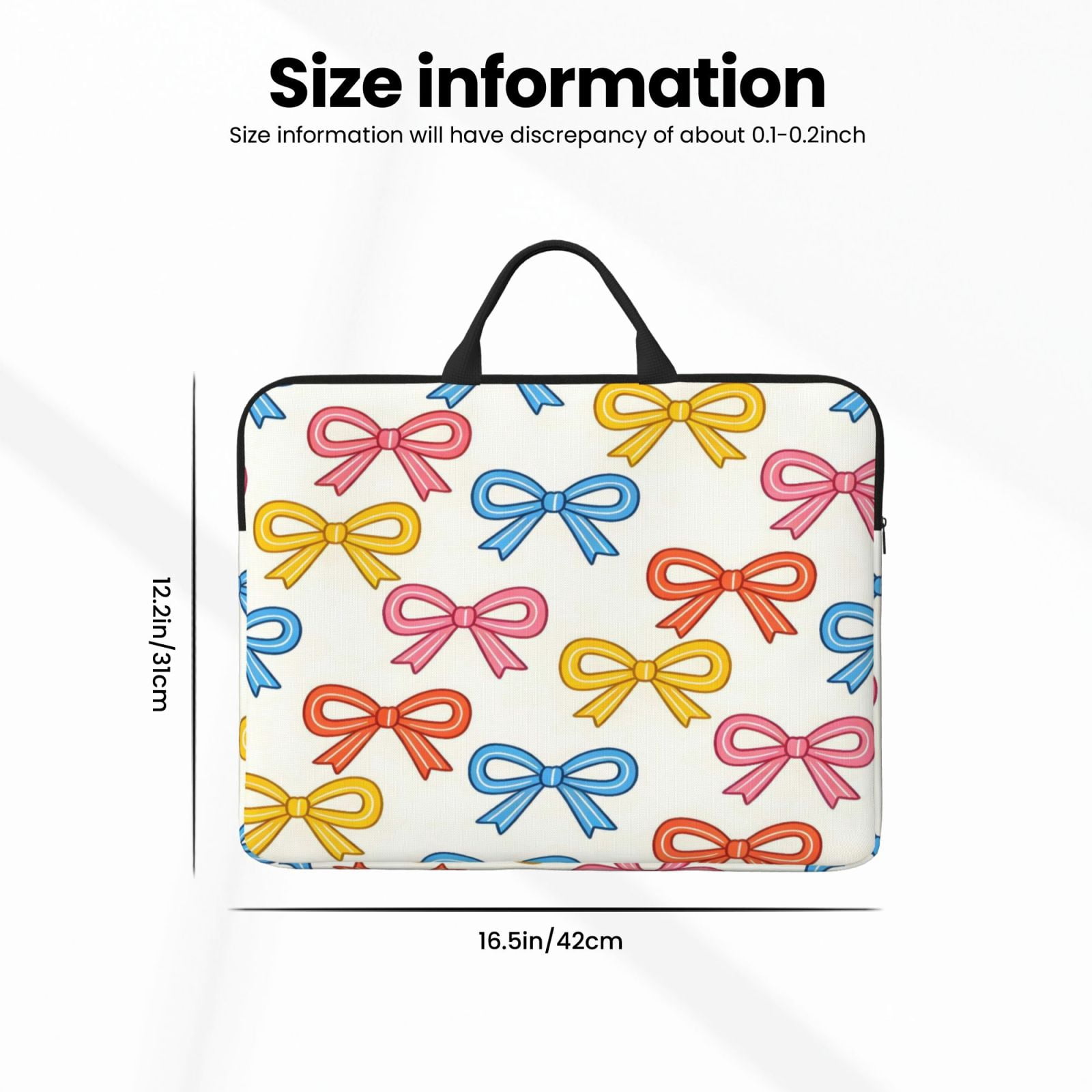Laptop Sleeve Bag For Women Men 14inch Waterproof Durable Protective Computer Carrying Cover Handle Laptop Case Bag Colorful Bows (3)