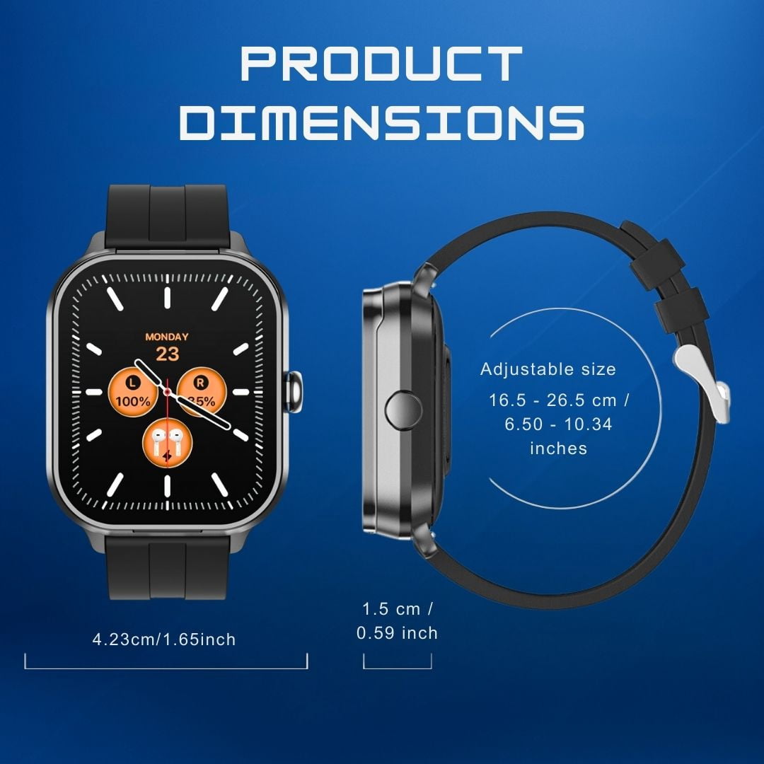 Effeokki Smartwatch with Wireless Earbuds, 2" Display, NFC, Fitness Tracker, iPhone & Android Compatible