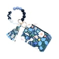 thumbnail image 3 of asddcavvf Silicone Bracelet Floral Folding Card Holder Printed Leather Wallet Keychain Includes Keyc, 3 of 6