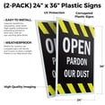 thumbnail image 2 of Open Pardon Our Dust (2-PACK) 24" x 36" Plastic Signs | Sign Insert 4mm Corrugated Plastic Signs Storefront Window Poster, 2 of 2