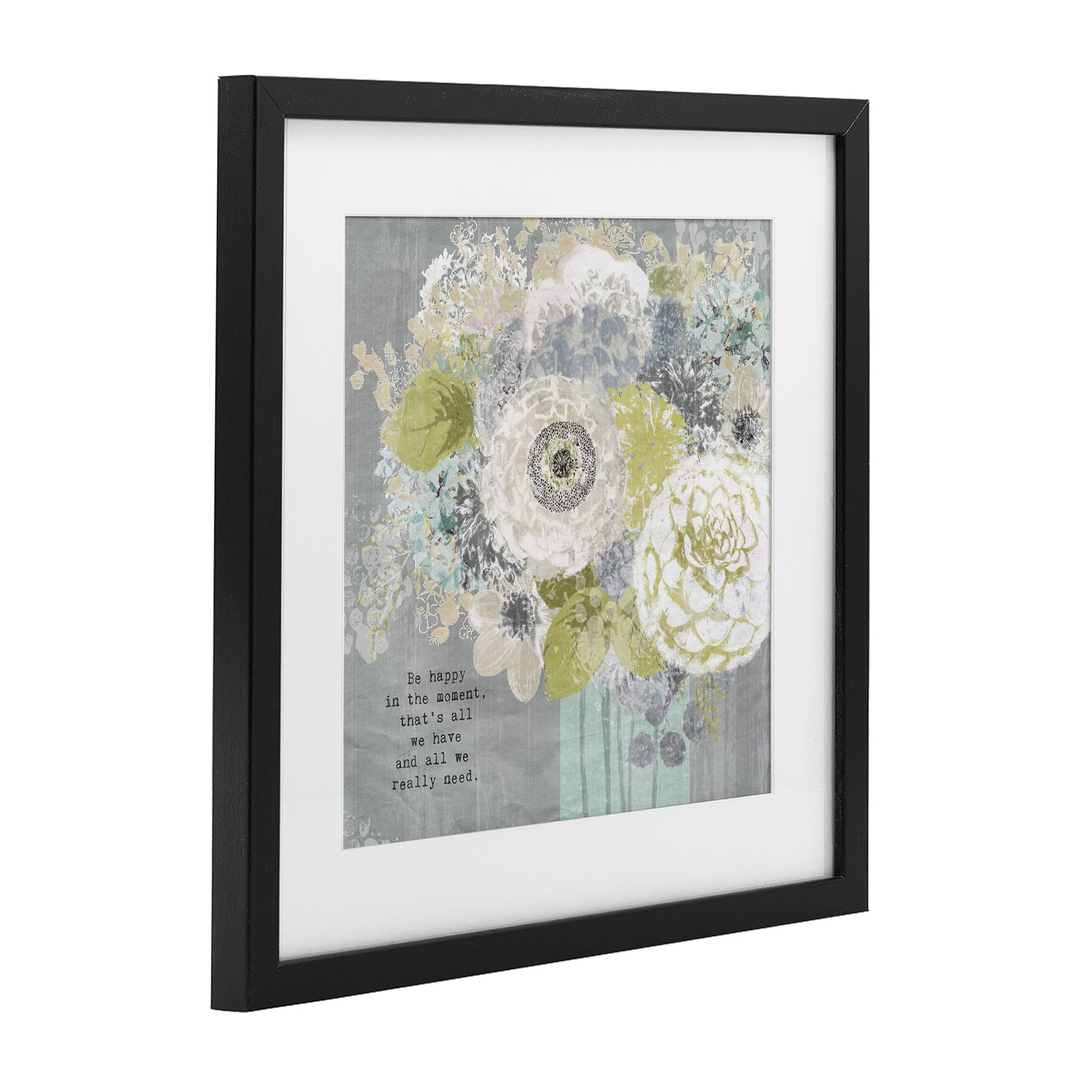 Stupell Industries Happy In The Moment Black Framed Print Under Glass, design by Suzanne Nicoll