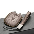 thumbnail image 4 of Vitodeco Genuine Leather Smart Key Fob Case Cover Protector with Leather Key Strap Compatible for 2015-2022 GMC Yukon, Yukon XL, Yukon Denali (6-Button, Brown), 4 of 5