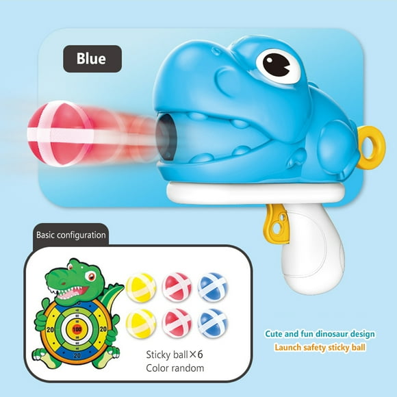 Jeu de Fléchettes Interactif avec Pistolet Dinosaure Lançant des Balles Collantes Jouets Éducatifs pour Enfants pour Cadeaux