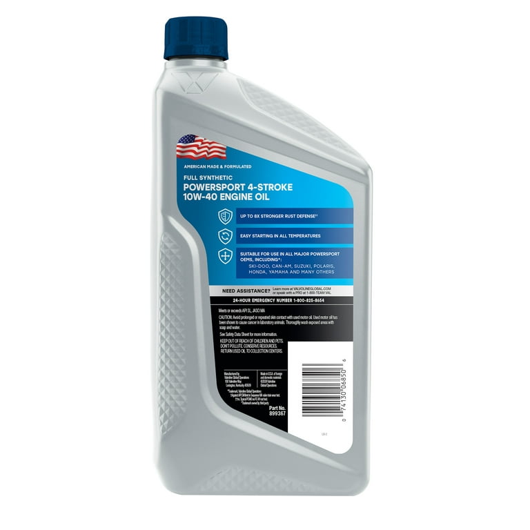 Valvoline PowerSport 10W40 Full Synthetic 4-Stroke Motor Oil for