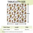 thumbnail image 2 of Highland Cow Barrel Boot Butterfly Pattern Square Fitted Tablecloth with Elastic Edge,Square Table Cover,Washable Elastic Table Cover for Home Kitchen Party Decor 36"x36", 2 of 6