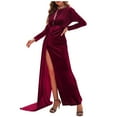 thumbnail image 2 of Gspmoly Robe pour Femmes, Robe à Manches Longues pour Femmes à Col Montant, Coupe Ajustée, Robe Incroyable, Robe, Robes de Mariage pour Femmes jusqu'à 60 % de Rabais, 2 of 6