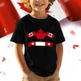 thumbnail image 2 of Boys Shirts Graphic T Shirt with Embroidered Maple Leaf Canadian Patriotic Celebration Tee for Kids Black 3 Years-4 Years, 2 of 4