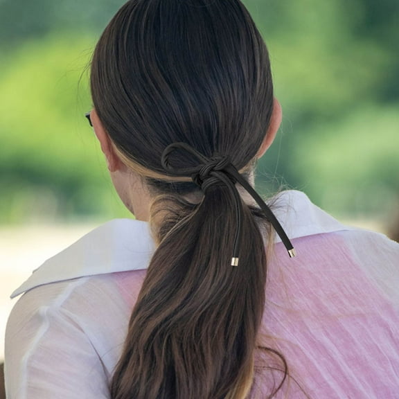 MIPCASE 1Pc Adjustable Black Hair Tie with Wire for Decorative Hair Accessory