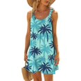 thumbnail image 1 of Ovzne Robes d'Été pour Femmes 2025 Robe de Plage pour Femme Col Rond Sans Manches Dégradé Teinture sur Nœuds Robe de Plage Robe de Printemps Liquidation, 1 of 6