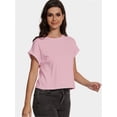 thumbnail image 3 of Women's Crew Neck Short Sleeve T Shirt Summer Casual Loose Workout Top, 3 of 6