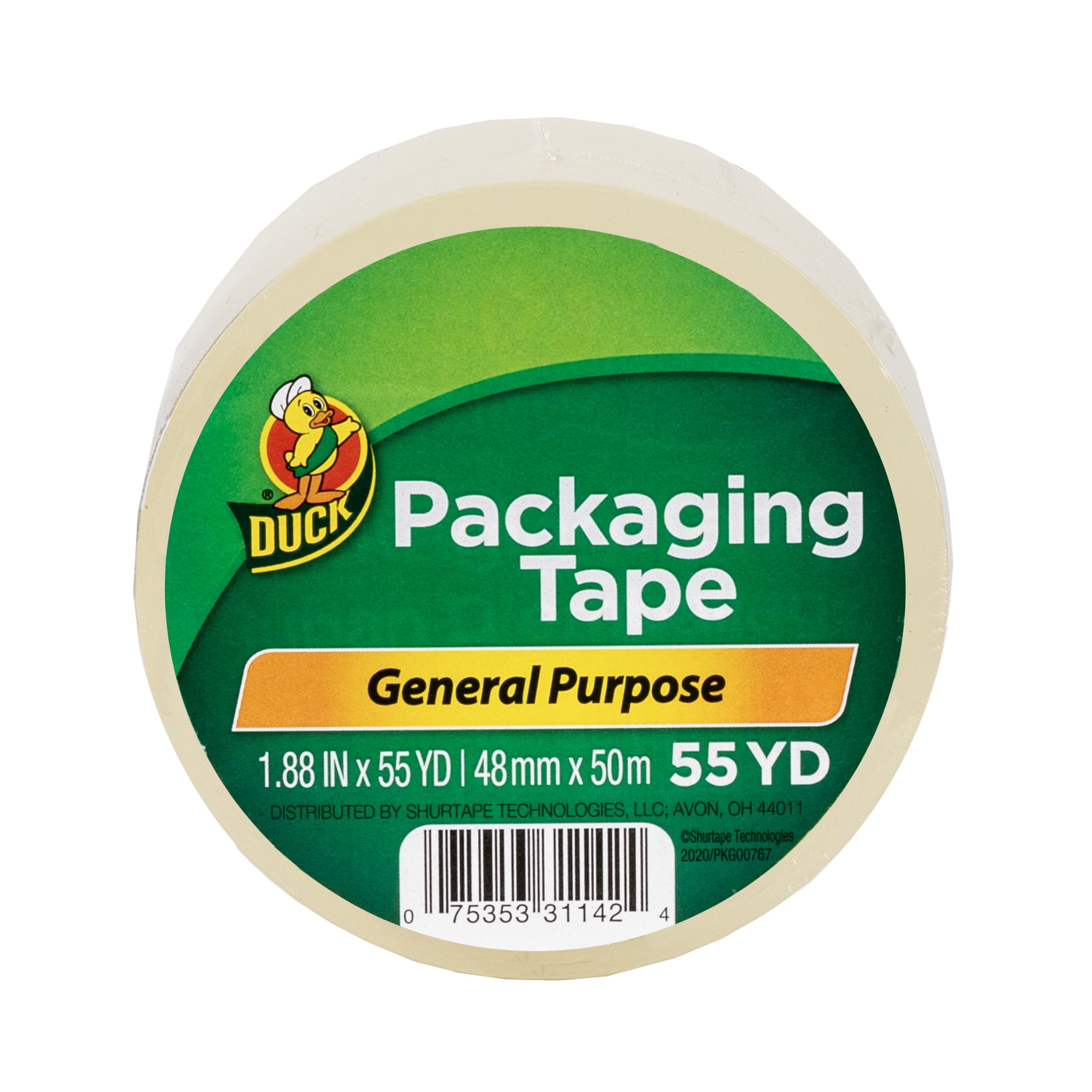(2 pack) Duck Brand General Purpose Packaging Tape, 1.88 in. x 55 yd., Clear, 1 Roll