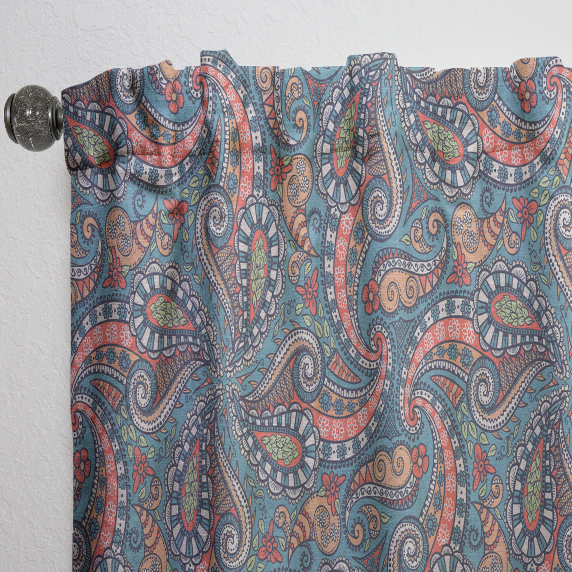 Designart 'Paisley Pattern I' Bohemian & Eclectic Curtain Panel