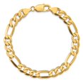 thumbnail image 5 of Real 14kt Yellow Gold 7.5mm Flat Figaro Chain Chain ; 9 inch; Lobster Clasp; for Adults and Teens; for Women and Men, 5 of 5