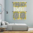 thumbnail image 5 of Lemon Farmhouse Kitchen Curtains Sets for Windows 24 Inch Length, Summer Fruit Botanical Black Checked Rod Pocket Window Treatments Tier Curtains and Valances Set for Bedroom/Bathroom, 5 of 8