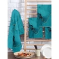 thumbnail image 2 of Turquoise Marble Kitchen Dish Towels for Drying Dishes Set of 4, Minimalist Abstract Golden Fluid Art Waffle Weave Microfiber Hand Tea Bathroom Towels Quick Dry & Absorbent Towel 15.7x23.6, 2 of 7