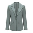 thumbnail image 4 of Women's 2 Piece Business Suit Set Lapel Single-breasted Polyester Suit Jacket With Straight Trousers, 4 of 5