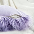 thumbnail image 5 of Home Soft Things Mongolian Faux-fur Pillow Covers Luxury Fluffy Throw Pillow Case Decorative Fuzzy Cushion Cover, No Pillow Insert, Set of 2 - Lavender - 20" x 20", 5 of 5