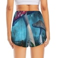 thumbnail image 4 of Uemuo Fantasy Mushrooms Pattern Women's Athletic Shorts High Waisted Running Shorts with Liner Pockets Gym Elastic Workout Shorts-Medium, 4 of 9