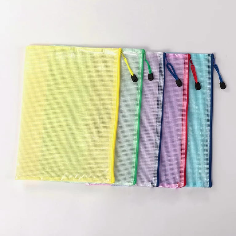 EOOUT 16-Pack A3 Mesh Zipper Pouch Bags - 16.7x12.4 Inch, 16 Colors, For Organization